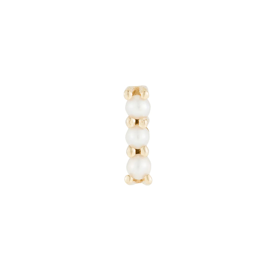 Three tiny pearls all lined up in a row set in 14k gold-Marisa Mason