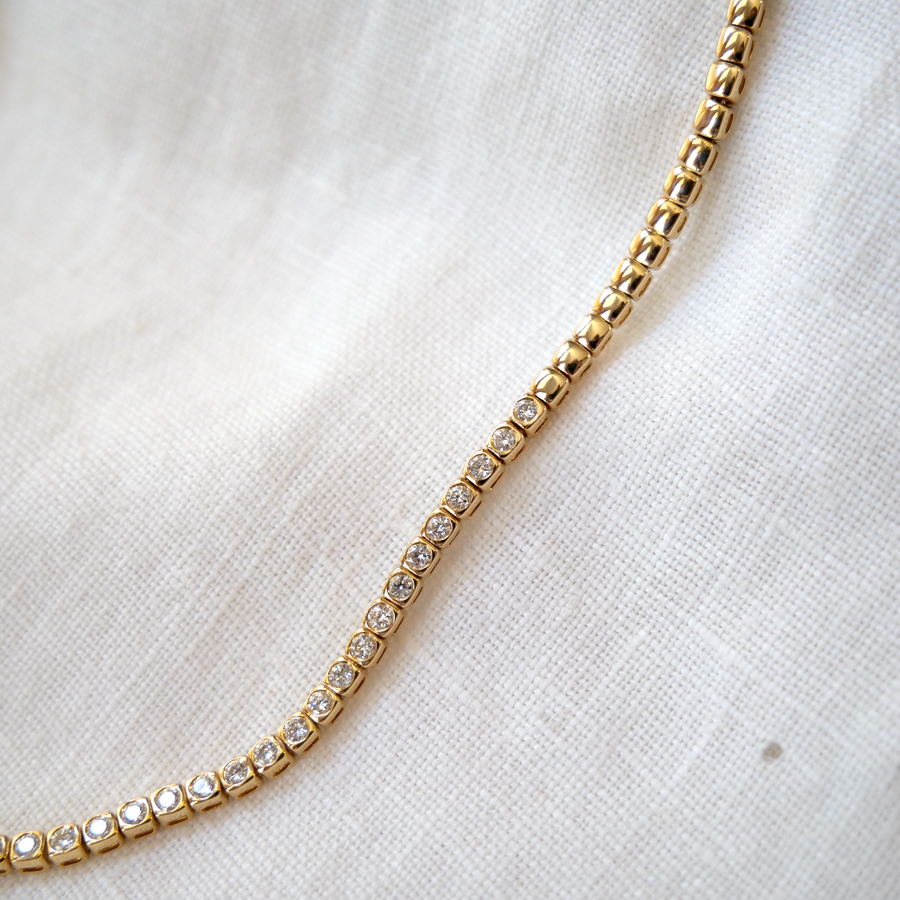 Diamond and Gold Tennis Necklace-OD Fine Necklaces-Marisa Mason