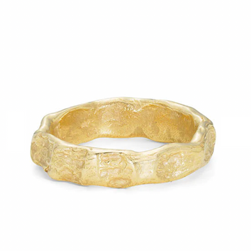 Thick textured 18k gold band
