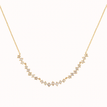GOLD CHAIN NECKLACE WITH MULTI TWISTED ROSE CUT DIAMOND CHAIN NECKLACE.