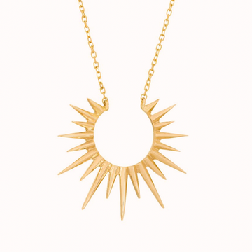 CELINE DAOUST 14K LIGHT YELLOW GOLD SMALL FULL SUN NECKLACE.