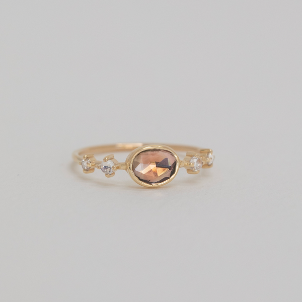 Peach Tourmaline, Moonstone and Diamond Ring – Marisa Mason