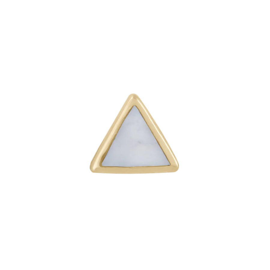 Mother of Pearl Triangles set in 14k gold bezel settings