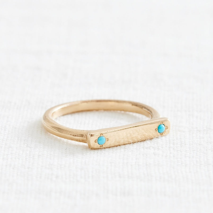 Double Turquoise Message Ring-Marisa Mason Jewelry-Marisa Mason Jewelry
