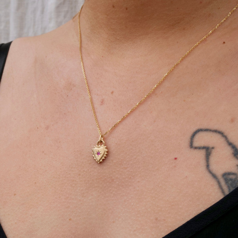 Mini Sagrado with Ruby-MM Fine Necklaces-Marisa Mason