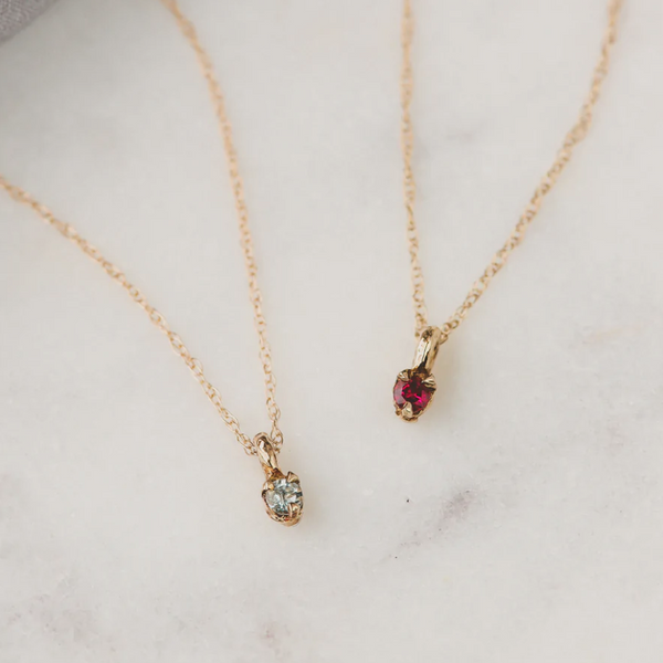 14k Ruby Necklace, Bezel Set Necklace, outlet Gold Ruby Pendant, Delicate Ruby, Round Cut Ruby, July Birthstone Gift