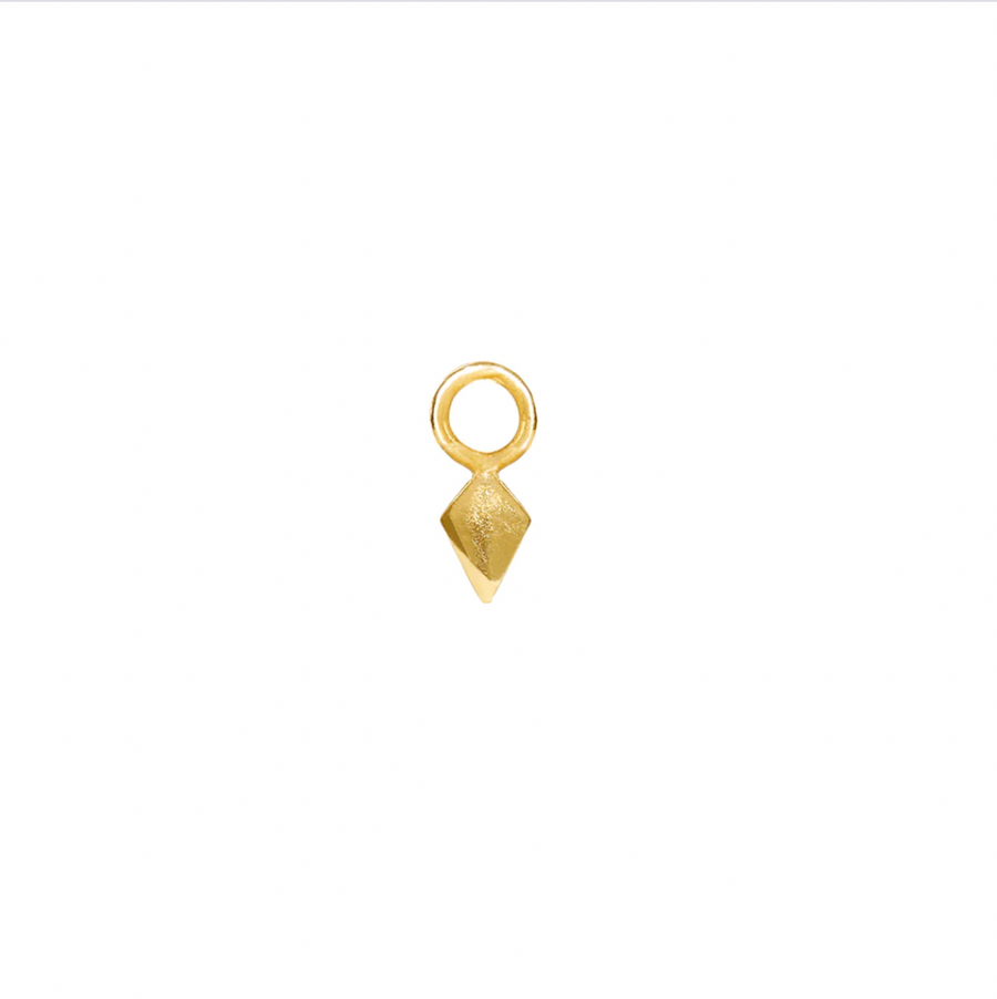 diamond shaped gold charm