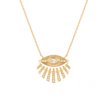 Sun Eye & Diamonds Necklace-OD Fine Necklaces-Marisa Mason