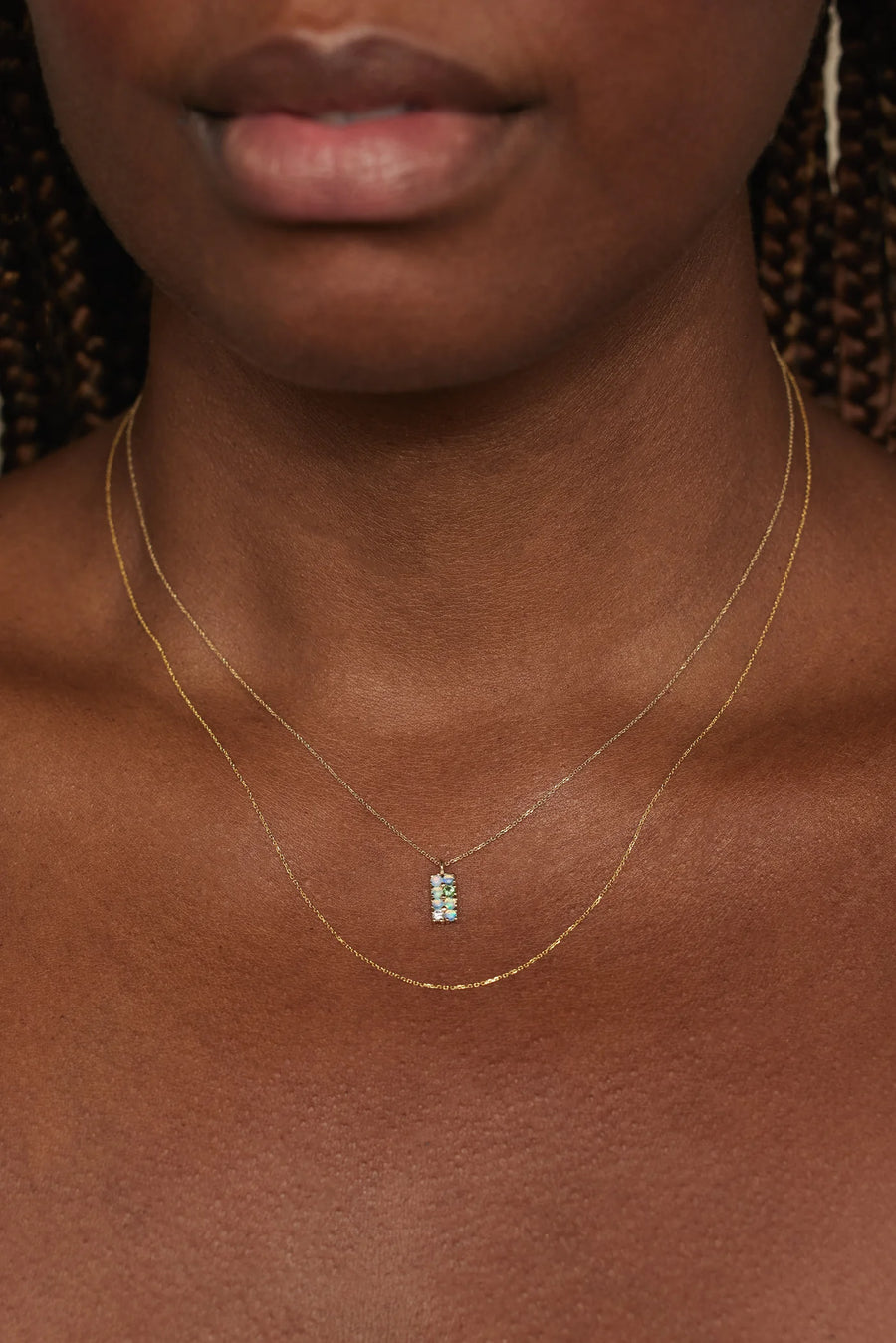 Opal, Diamond & Tourmaline Lattice Necklace