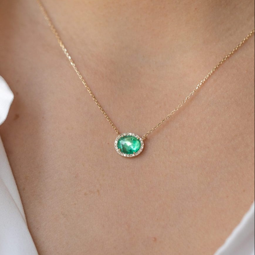 Emerald Stella Necklace-OD Fine Necklaces-Marisa Mason