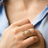 2 of 3: Large Sun Eye Marquise Diamond & Diamond Beams Ring