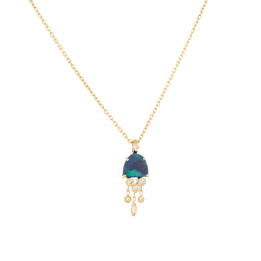 Opal and Diamonds Jellyfish Necklace