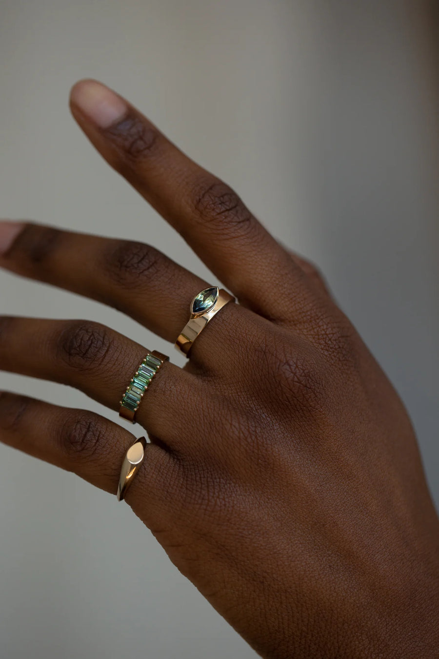 Tourmaline Baguette Band
