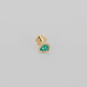 teardrop shaped bezel set emerald 