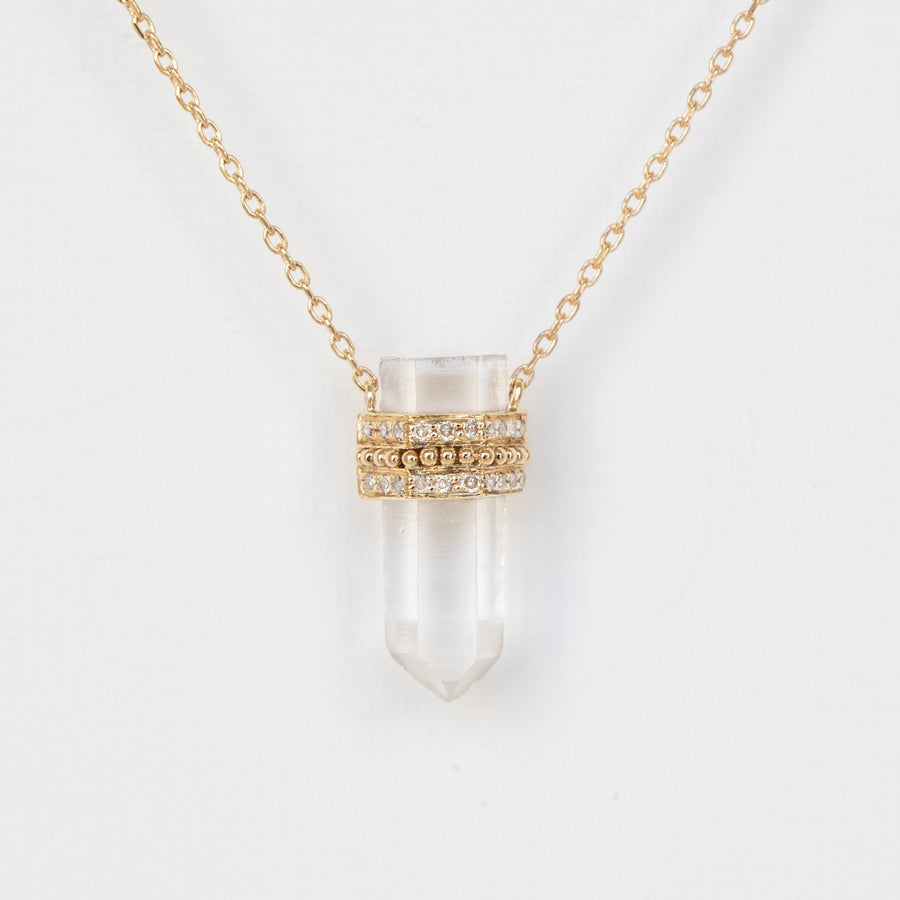 Quartz and Diamond Healing Necklace