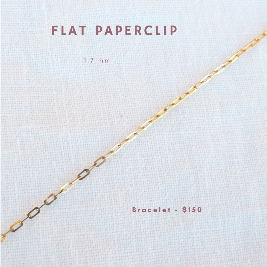 Flat Paperclip 1.7mm bracelet $150