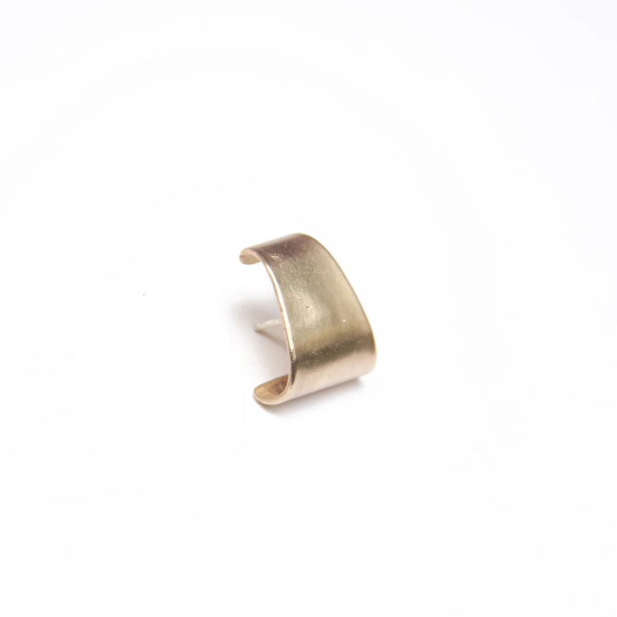 Single brass ear cuff for pierced ears