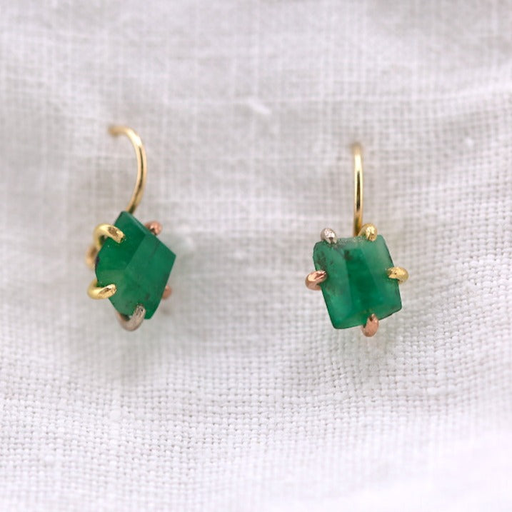 Brazilian Emerald Hook Earrings