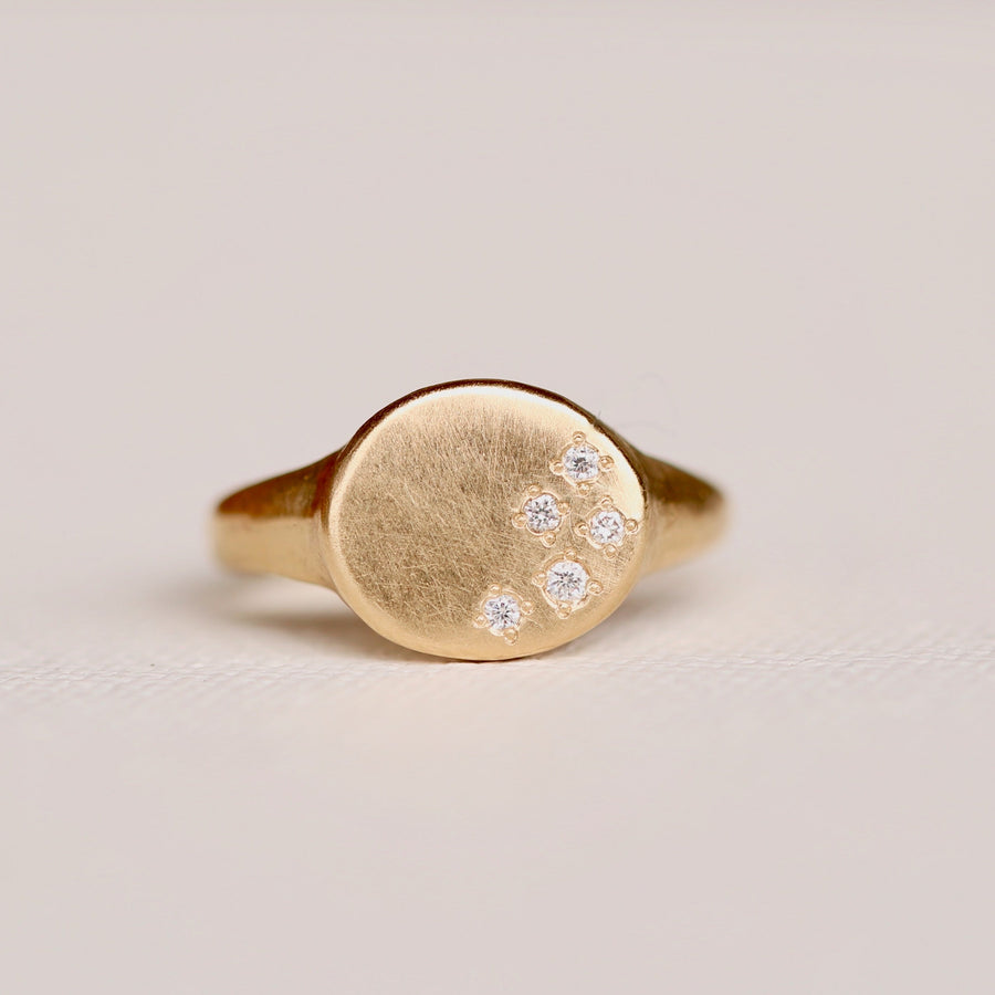 Diamond Scattered Stars Signet-MM Fine Rings-Marisa Mason-Marisa Mason