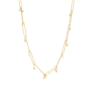 2 Tone Blush Pearl Abacus Chain Necklace