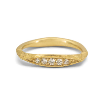 A perfect everyday staple in your collection, displaying one of a kind hand engraving and a delicate flash of Pave White Diamonds. 