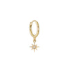 Gold clicker hoop with gold star with diamond drop
