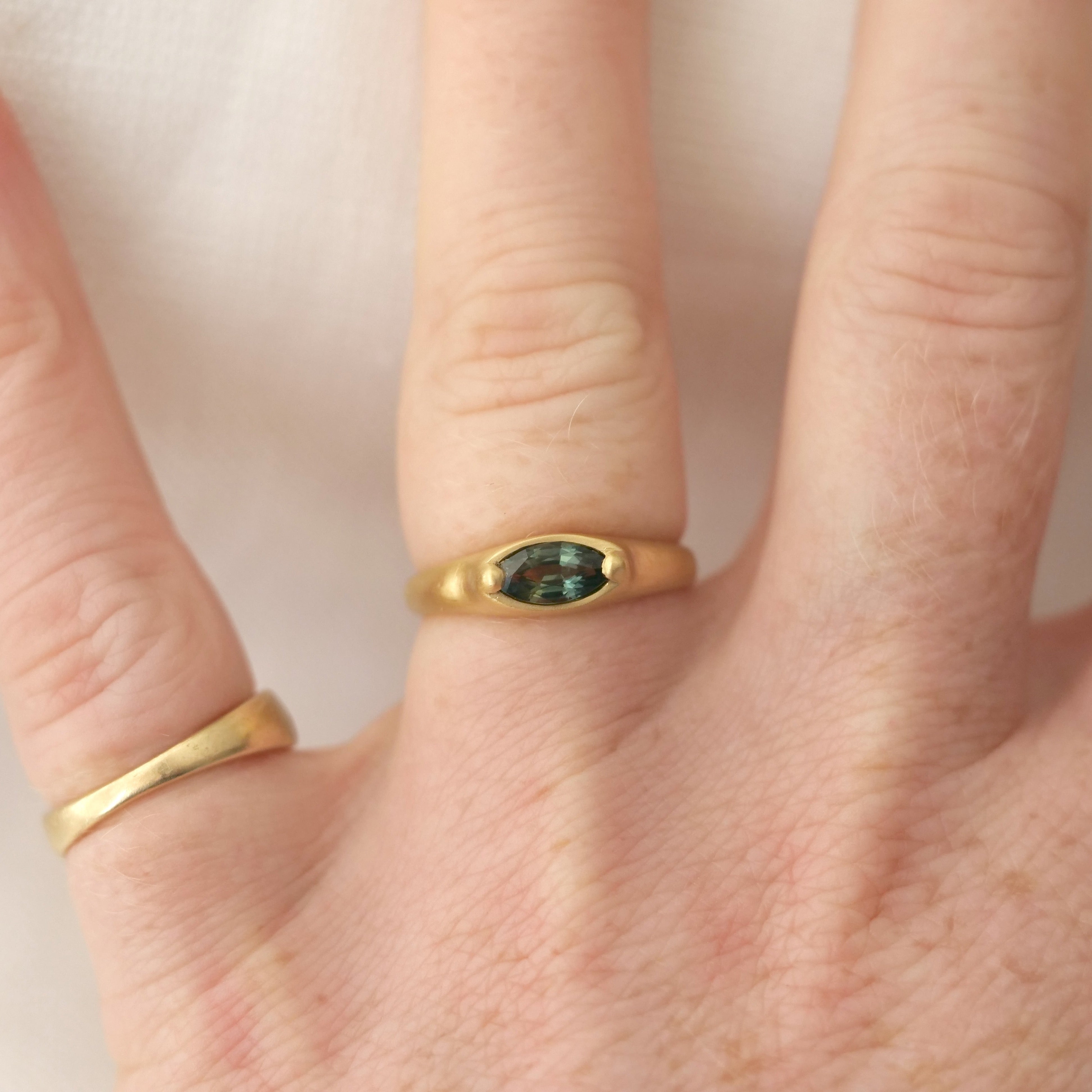 Marquise East/West Claw Set Ring - Australian Sapphire | Marisa