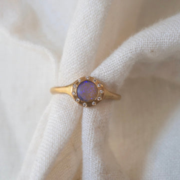 Matte Australian Firepoint Opal Ring