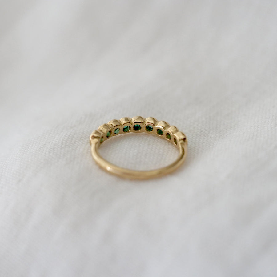 9 Stone Emerald Ring