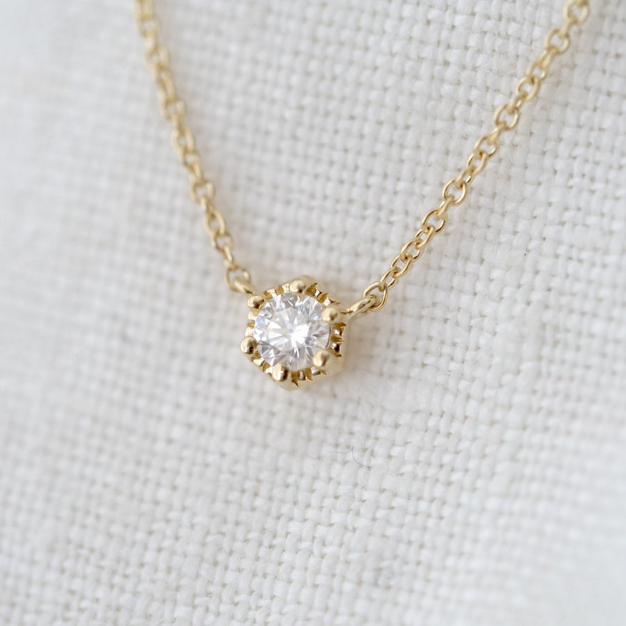 Diamond Hexagon solitaire necklace