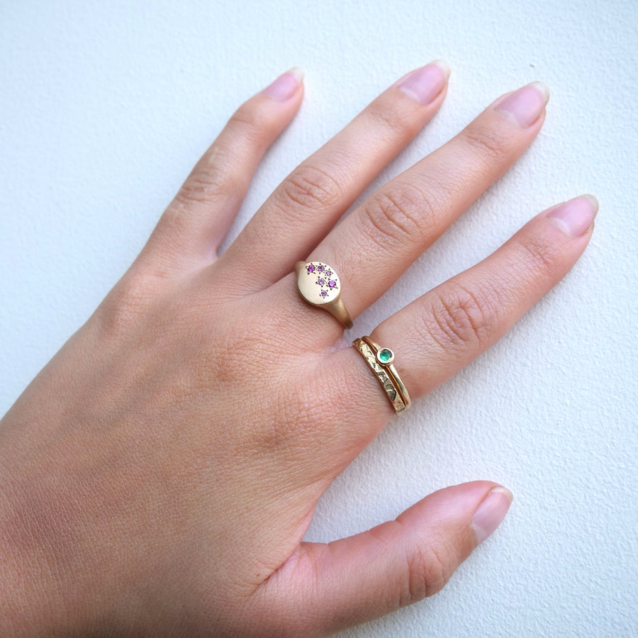 Scattered Stars Pink Sapphire Signet