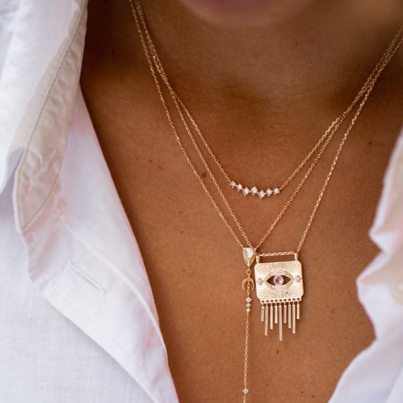 Twisted Rose Cut Diamonds Chain Necklace-OD Fine Necklaces-Marisa Mason