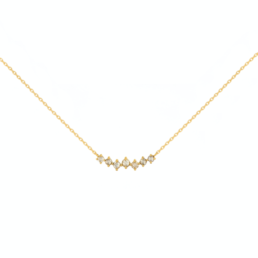 Twisted Rose Cut Diamonds Chain Necklace-OD Fine Necklaces-Marisa Mason