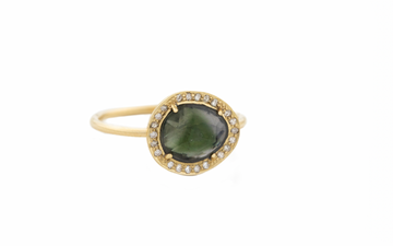 Dark Green Tourmaline Stella Ring