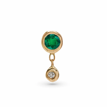Bezel Stud with Emerald-OD Fine Earrings-Marisa Mason