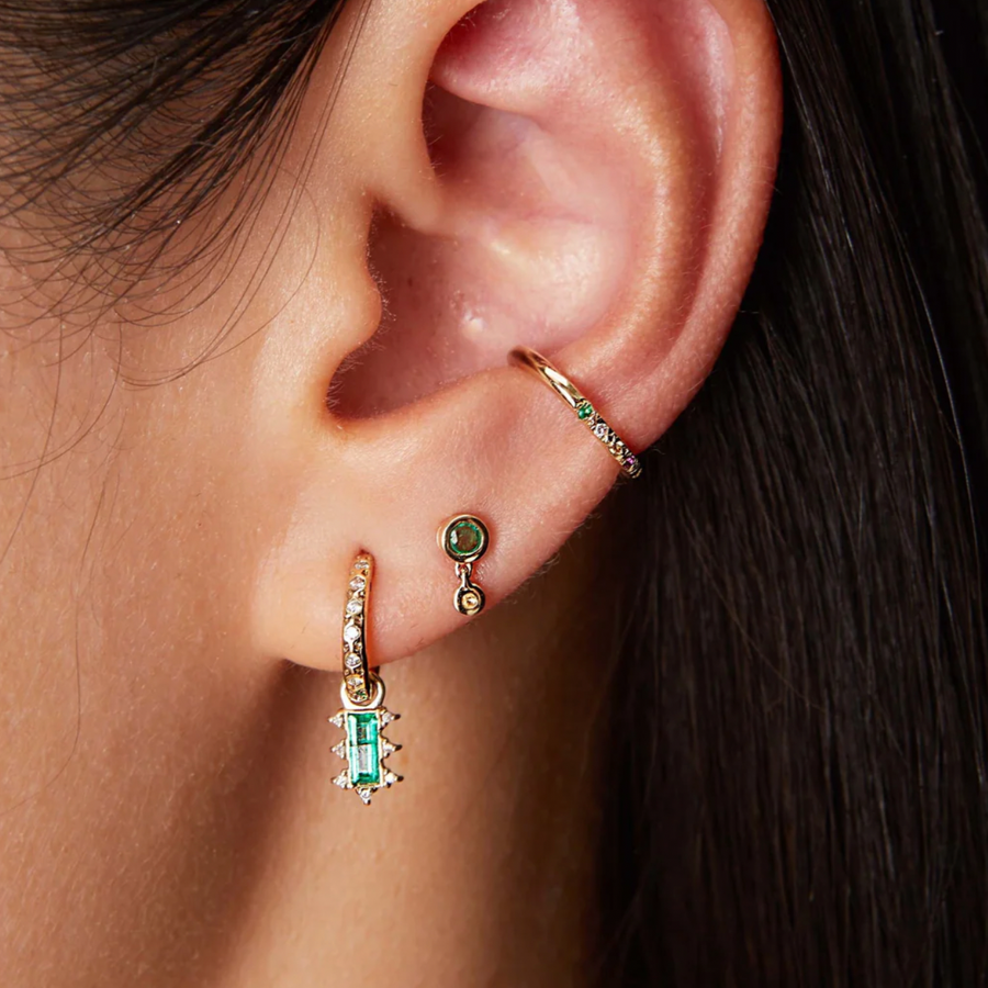 Bezel Stud with Emerald