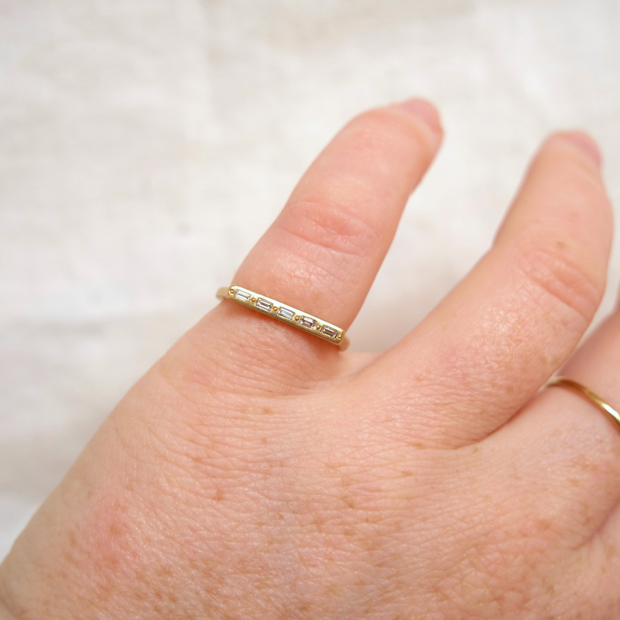 Baby Message Ring - Baguette Diamonds