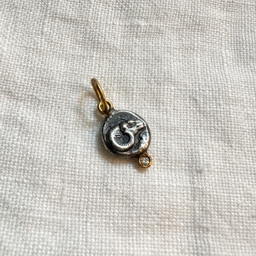 24k and Sterling Silver Ram pendant