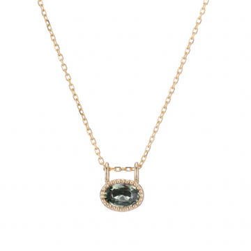 East West Green Sapphire Necklace