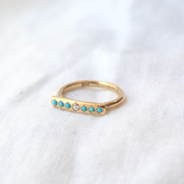 Message Ring - Turquoise with Diamond-MM Fine Rings-Marisa Mason