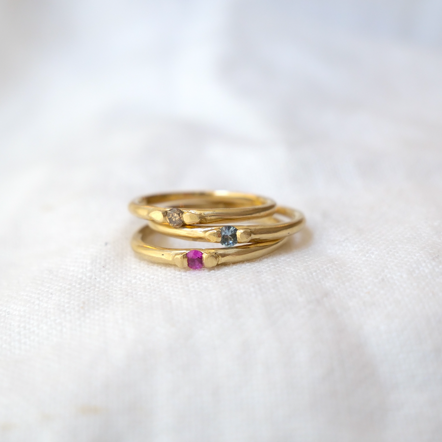 Droplet Stacker Ring Pink Sapphire-MM Fine Rings-Marisa Mason