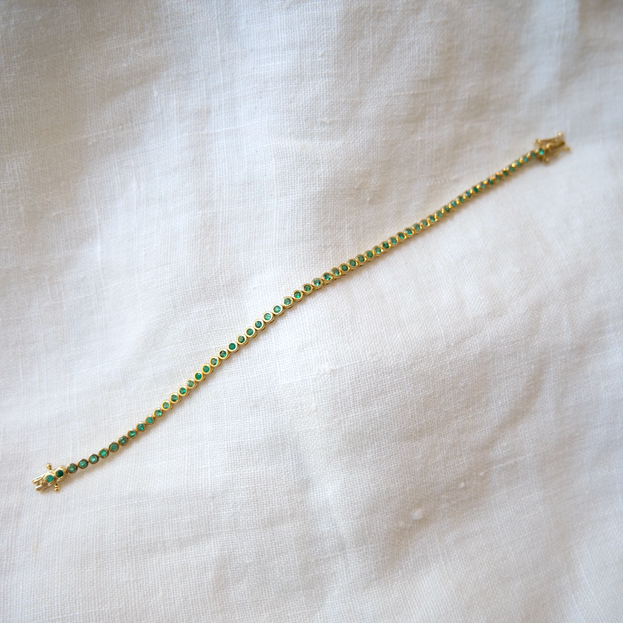 Bezel Tennis Bracelet 1ct - Emerald