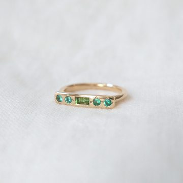 Baguette Tourmaline with Emerald Message Ring