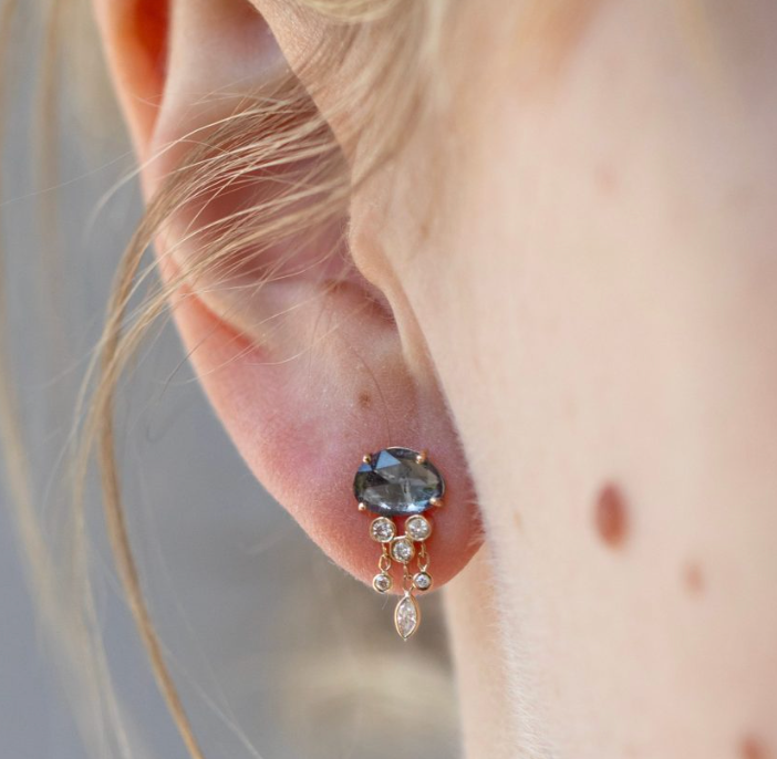 Watermelon Tourmaline and Diamonds Jellyfish Earrings