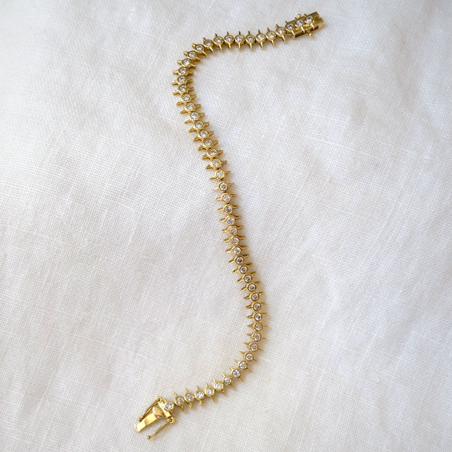Diamond Vertebrae Tennis Bracelet-OD Fine Bracelets-Marisa Mason