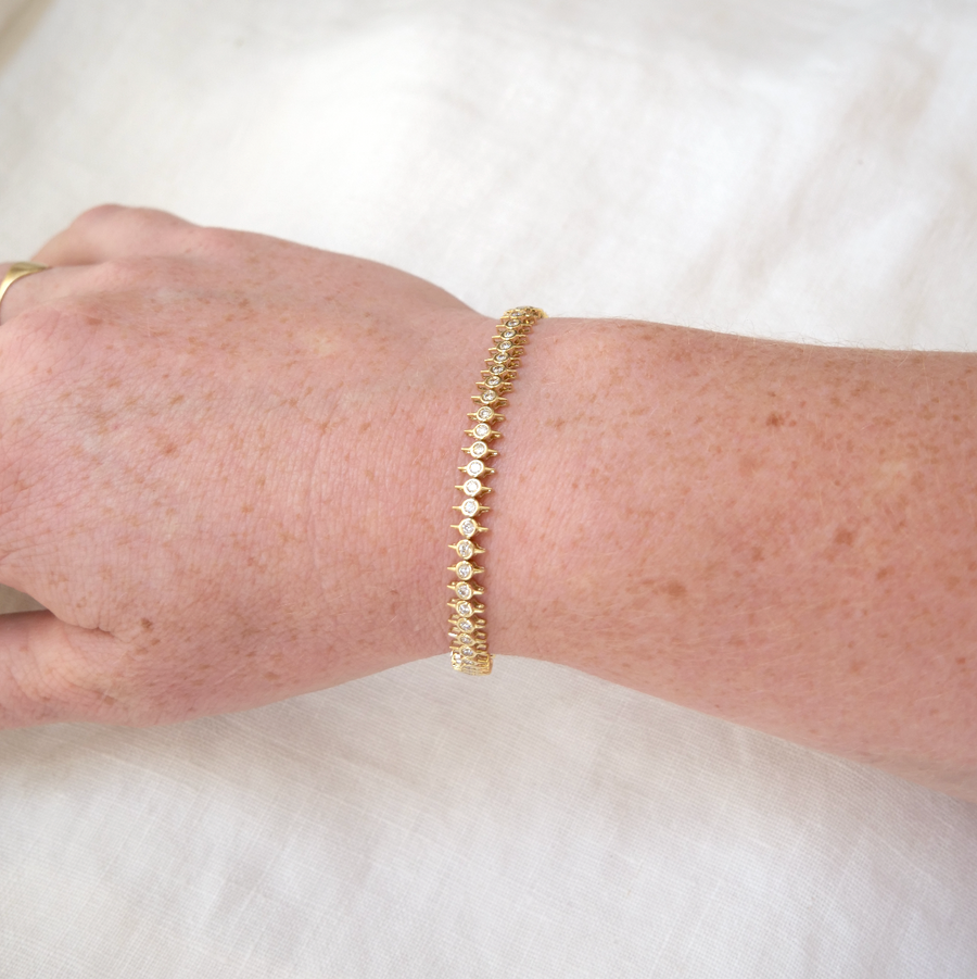 Diamond Vertebrae Tennis Bracelet-OD Fine Bracelets-Marisa Mason
