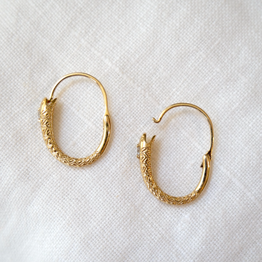 Ouroboros Clicker Hoops-OD Fine Earrings-Marisa Mason