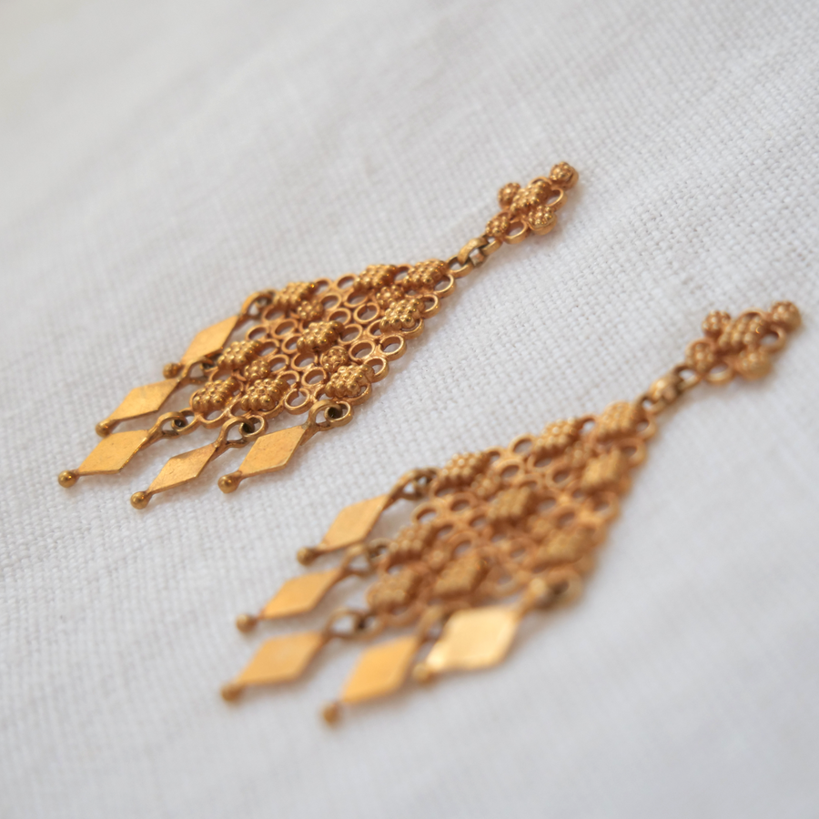 18k Chandelier Earrings