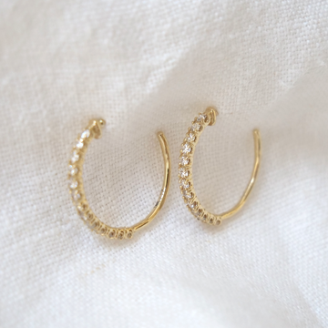 20mm Prong Set Diamond Hoops-OD Fine Earrings-Marisa Mason