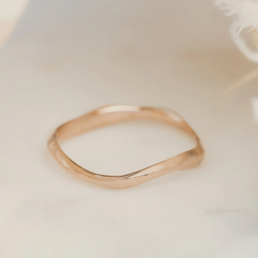 organically shaped wavy solid gold wedding band - Organic Band-OD Fine Rings-Marisa Mason